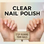 Comparison of healthy shiny nails using base coat versus damaged yellow peeling nails caused by applying clear nail polish incorrectly