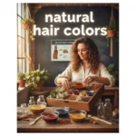 A professional woman mixing organic pigments and shades to achieve various natural hair colors in a DIY home setting.